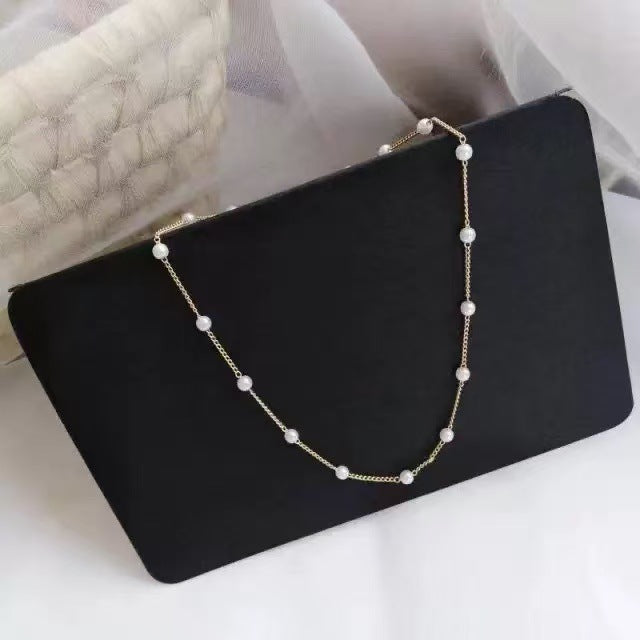 Women?s Vintage Pearl Pendant Clavicle Chain Necklace
