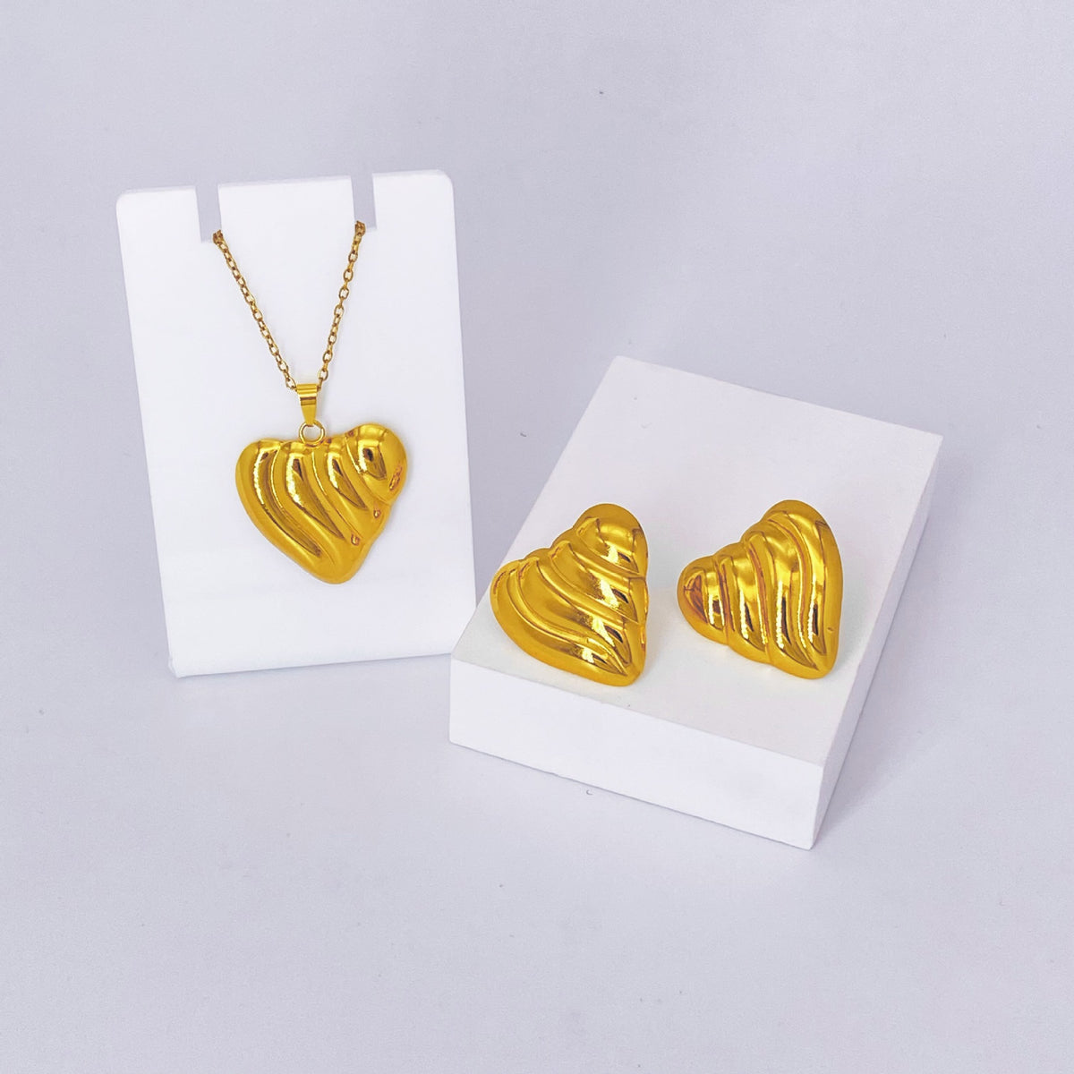 Stainless Steel Earrings and Necklace