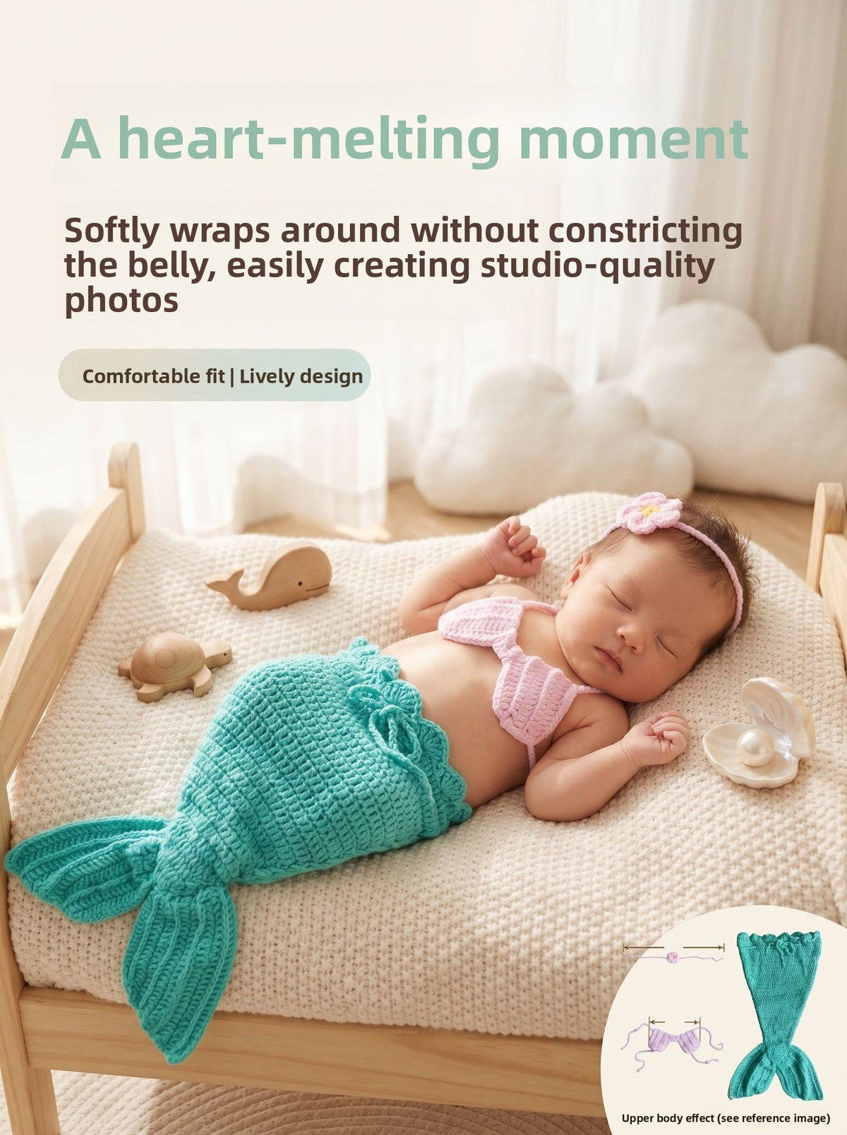 Baby Mermaid Photography Costume Knitted Newborn Outfit