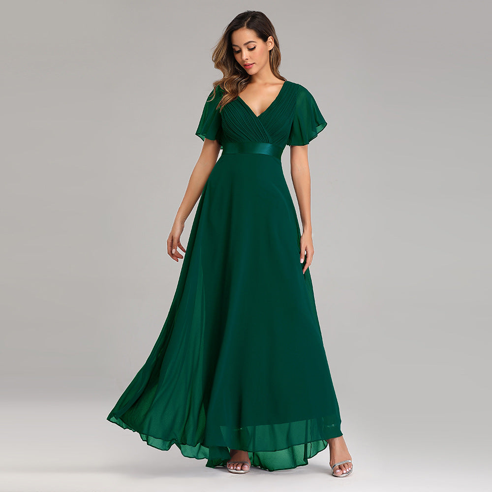 Elegant Trumpet Sleeve Chiffon Evening Dress
