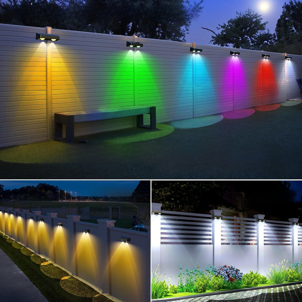 Upgraded Solar Fence Light with Multiple Lighting Modes