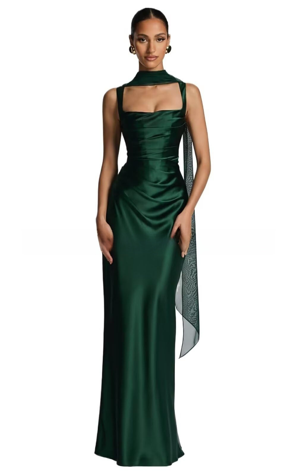 Suspender Satin Evening Dress