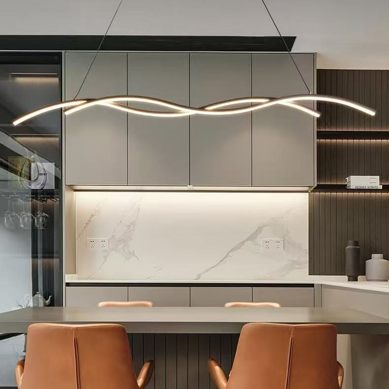 Modern Minimalist LED Linear Pendant Light for Dining Room and Bar