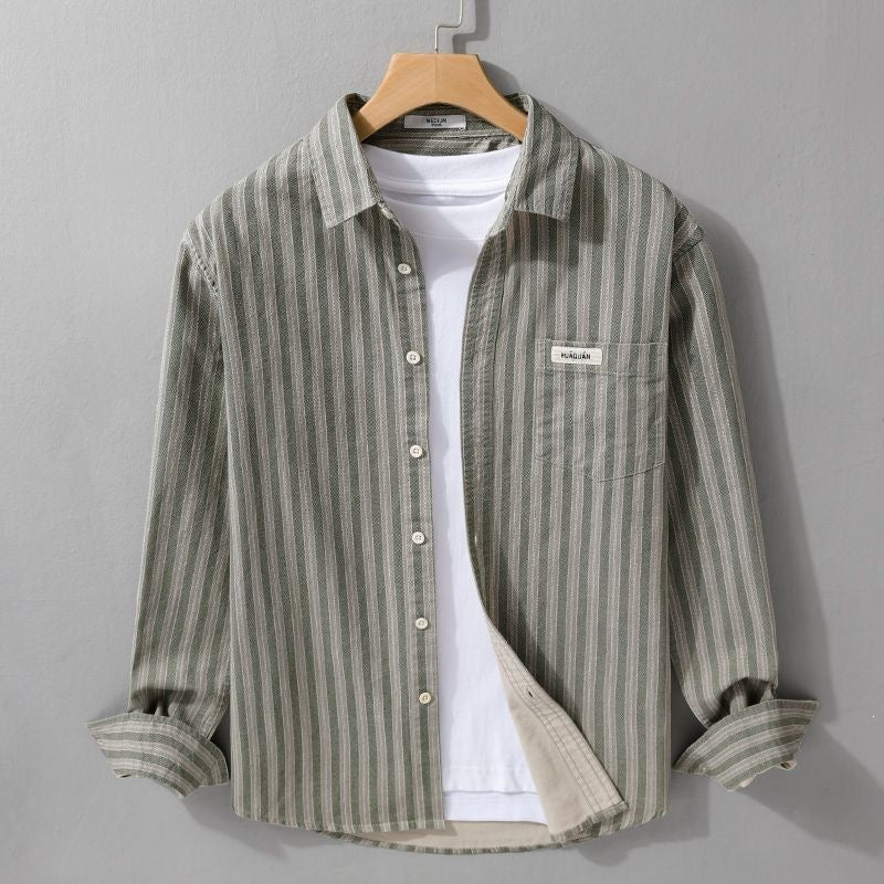 striped shirt jacket