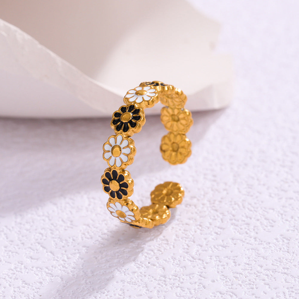 Adjustable Gold Plated Stainless Steel Ring