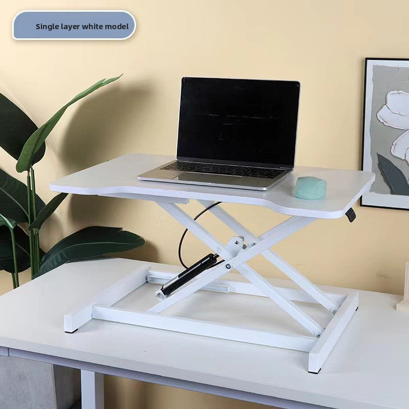 Pneumatic desktop computer desk