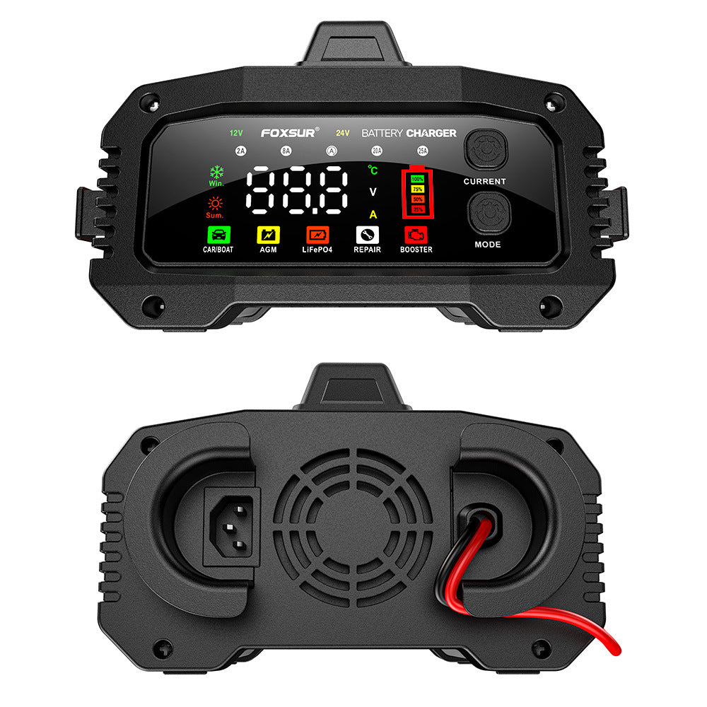 Portable 12V 24V Car Battery Charger with Auxiliary Start