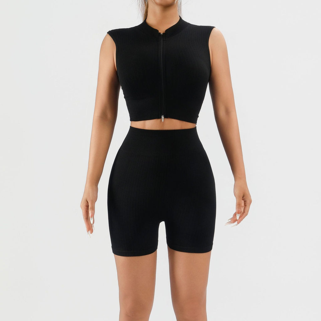 Seamless Knitted Vertical Pit Yoga Suit