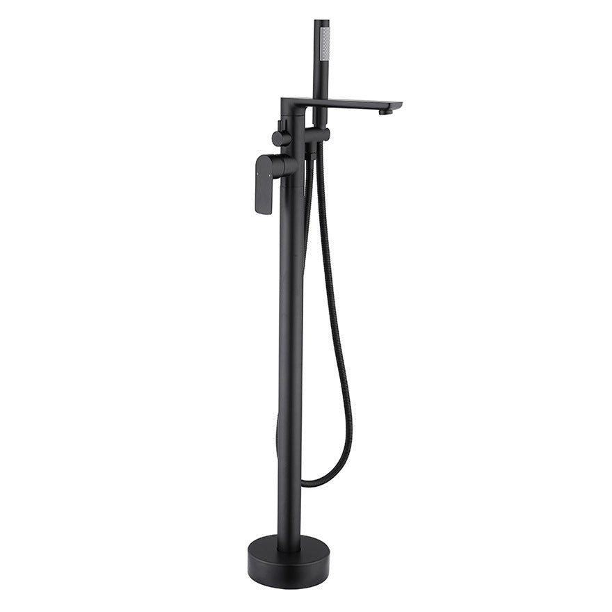 Standing Cylinder-Edge Floor-Mount Shower Set with Bathtub Faucet
