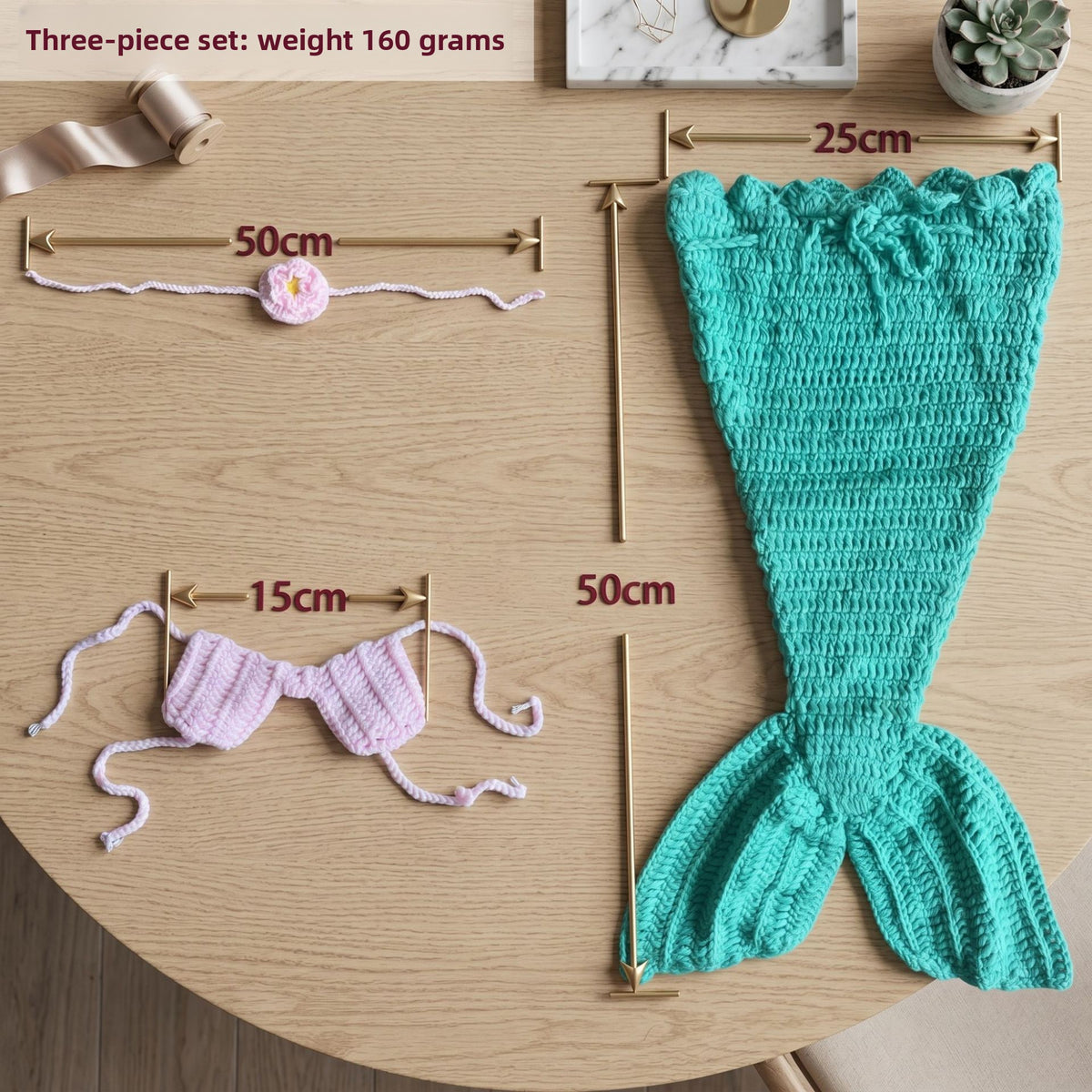 Baby Mermaid Photography Costume Knitted Newborn Outfit