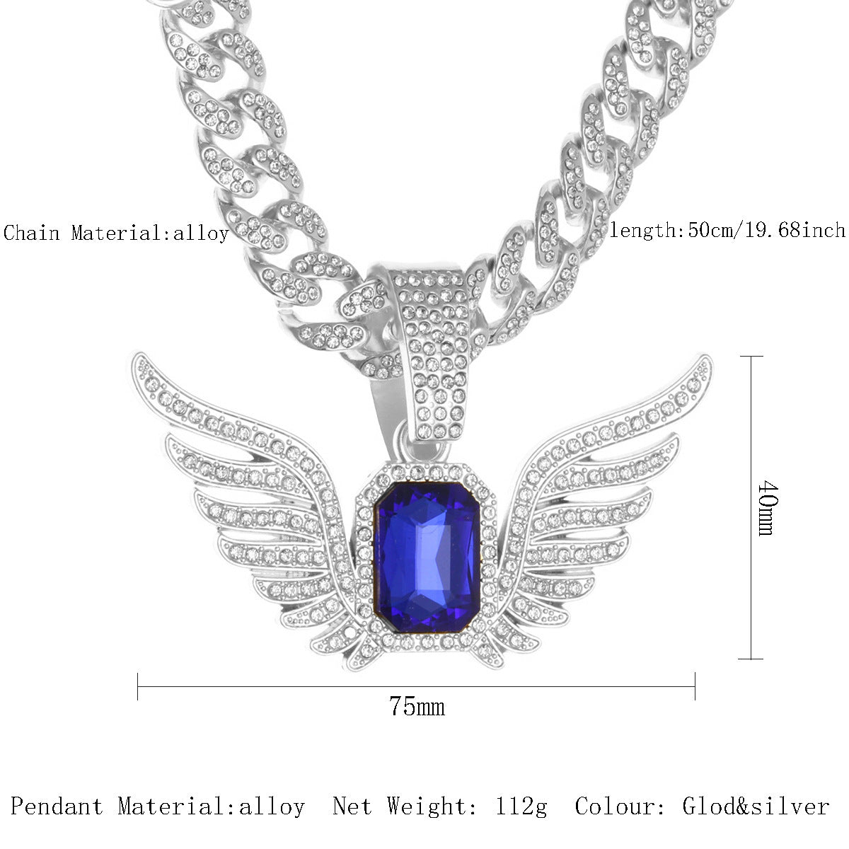 Cuban chain necklace pendant