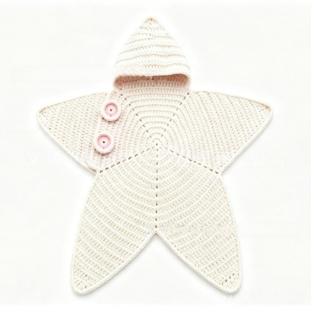 Baby Starfish Knitted Sleeping Bag Newborn Hooded Swaddle Wrap