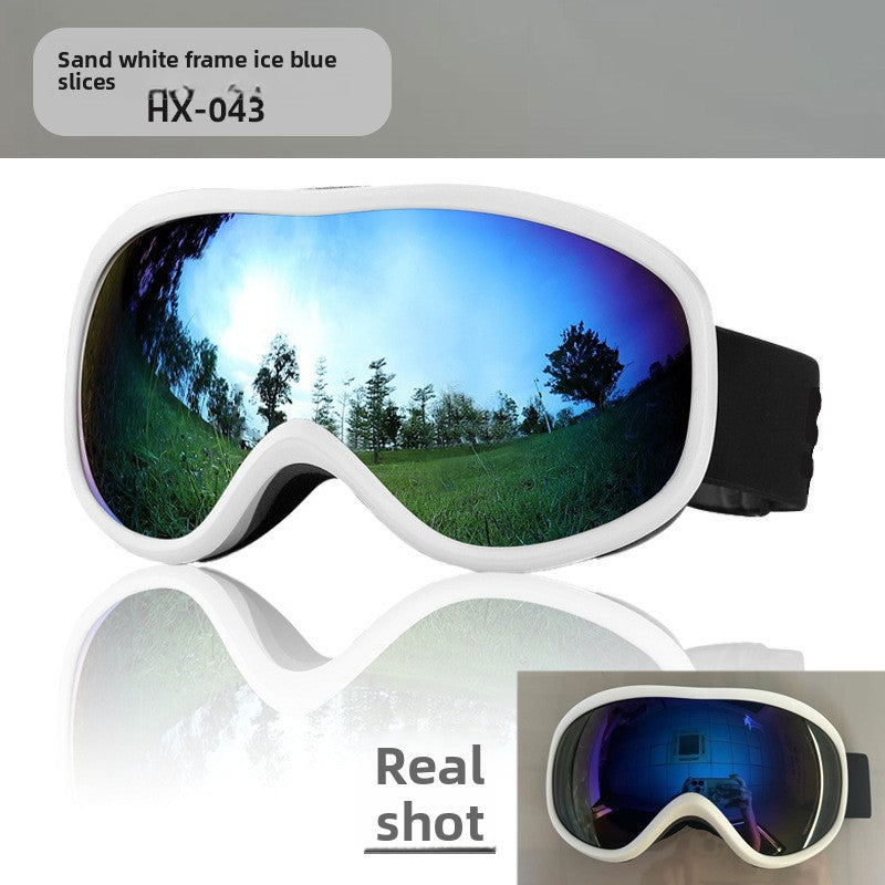 Spherical Ski Goggles with Double-Layer Anti-Fog