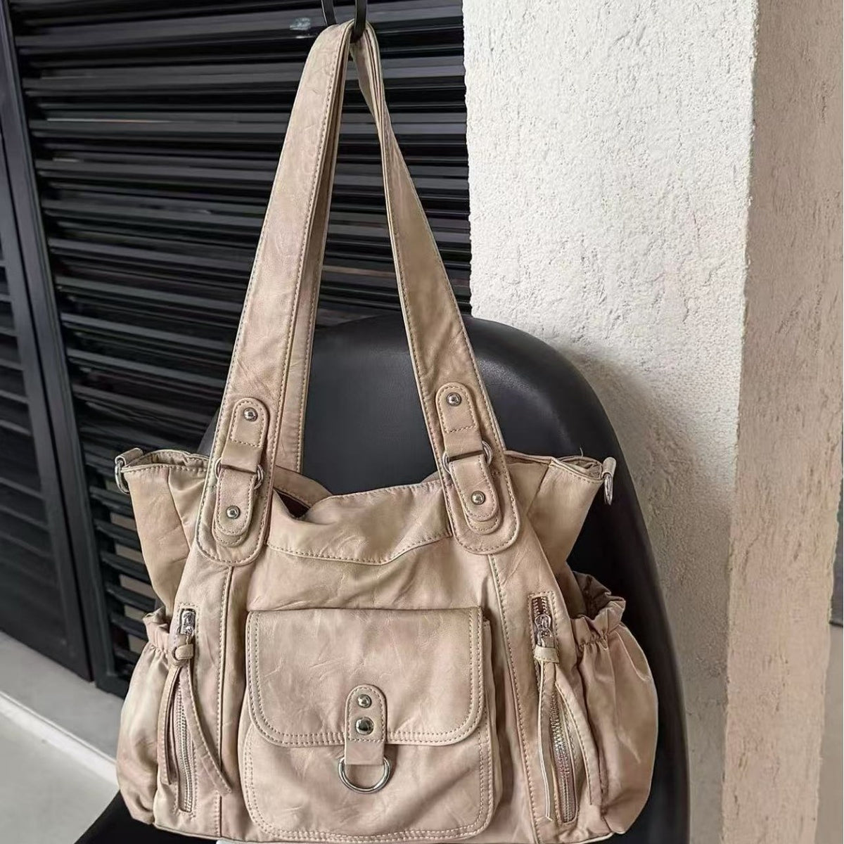 Vintage Washed Single Shoulder Tote Bag