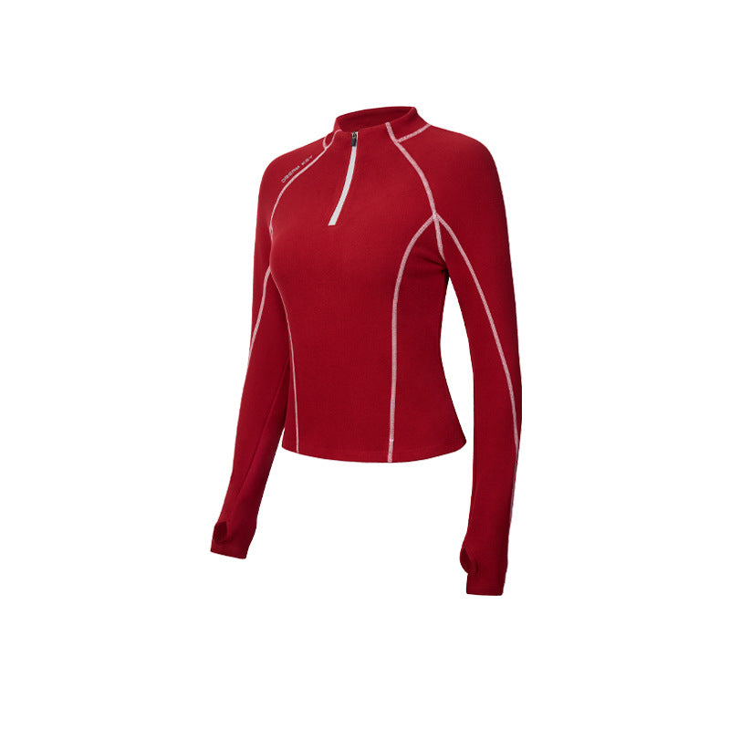 Women's Half-Zip Slim Fit Long Sleeve Yoga Top