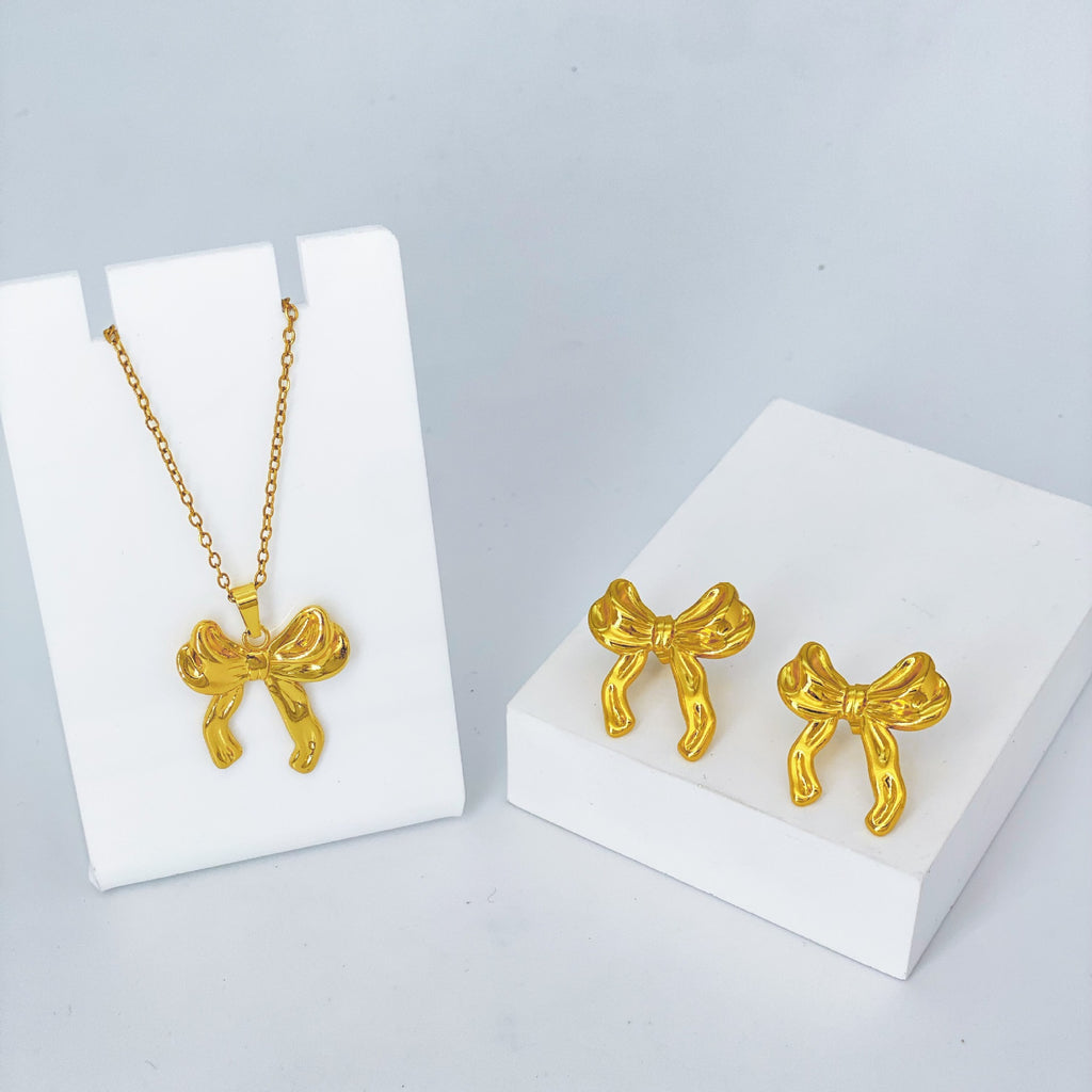 Stainless Steel Earrings and Necklace