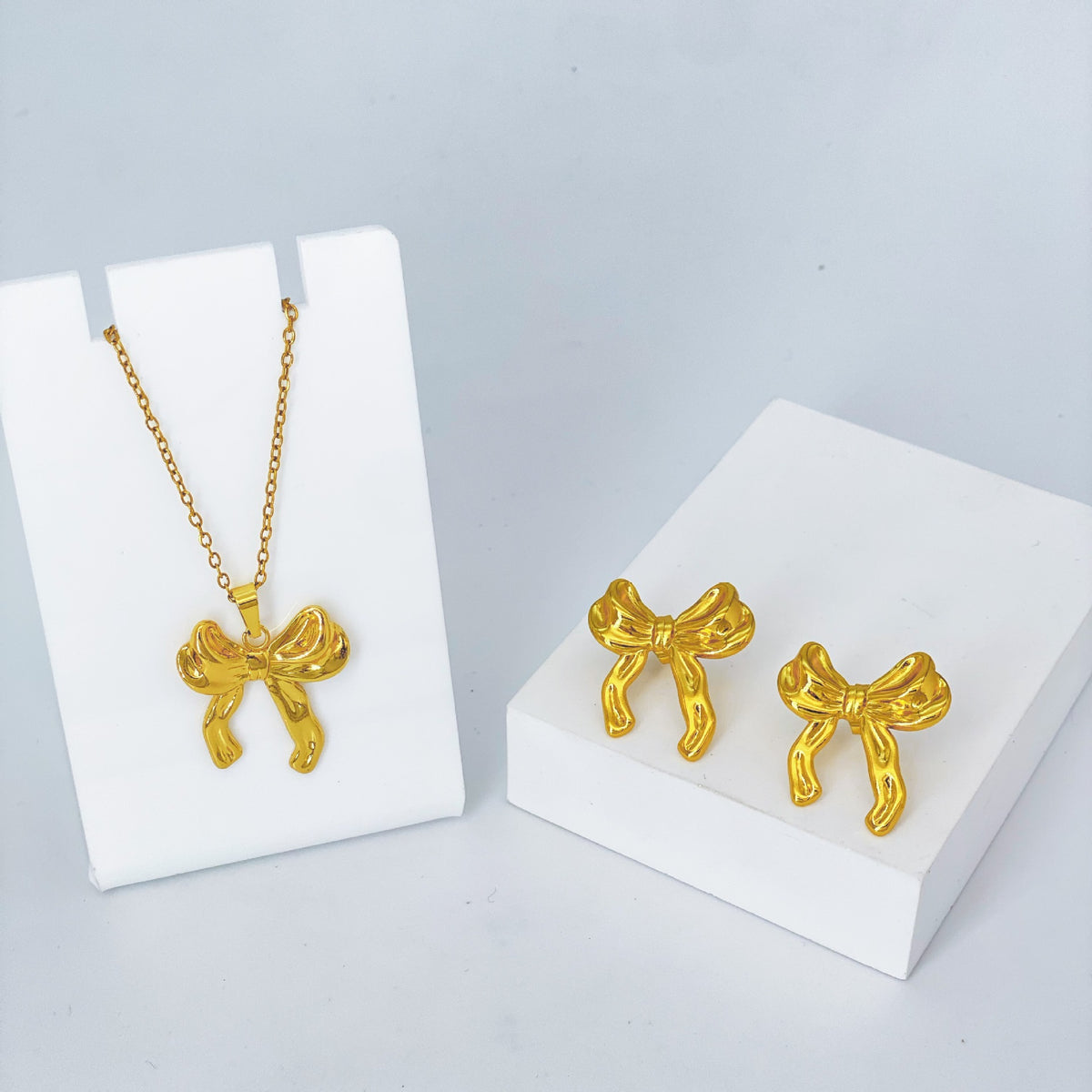 Stainless Steel Earrings and Necklace