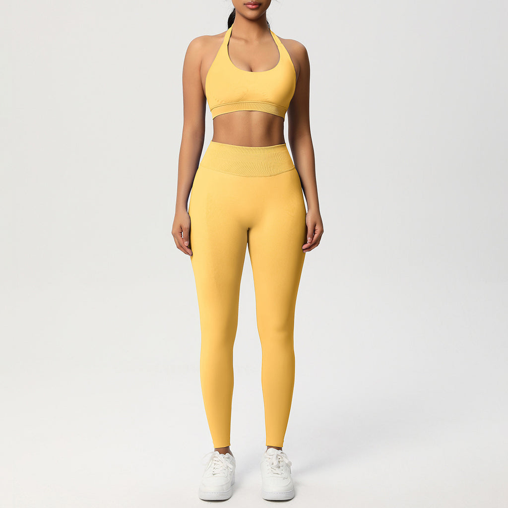 Seamless Solid Color Knitted Yoga Wear