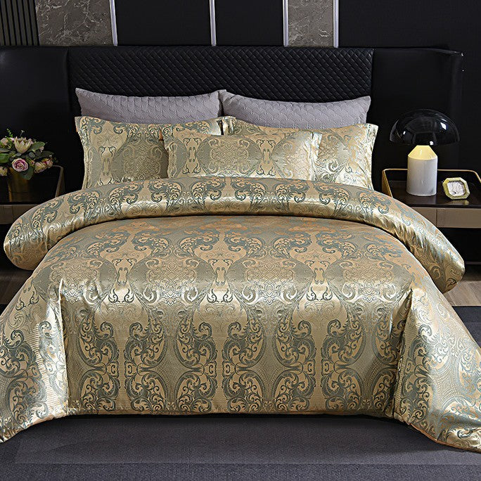 European Style Satin Silk Jacquard Bedding Set