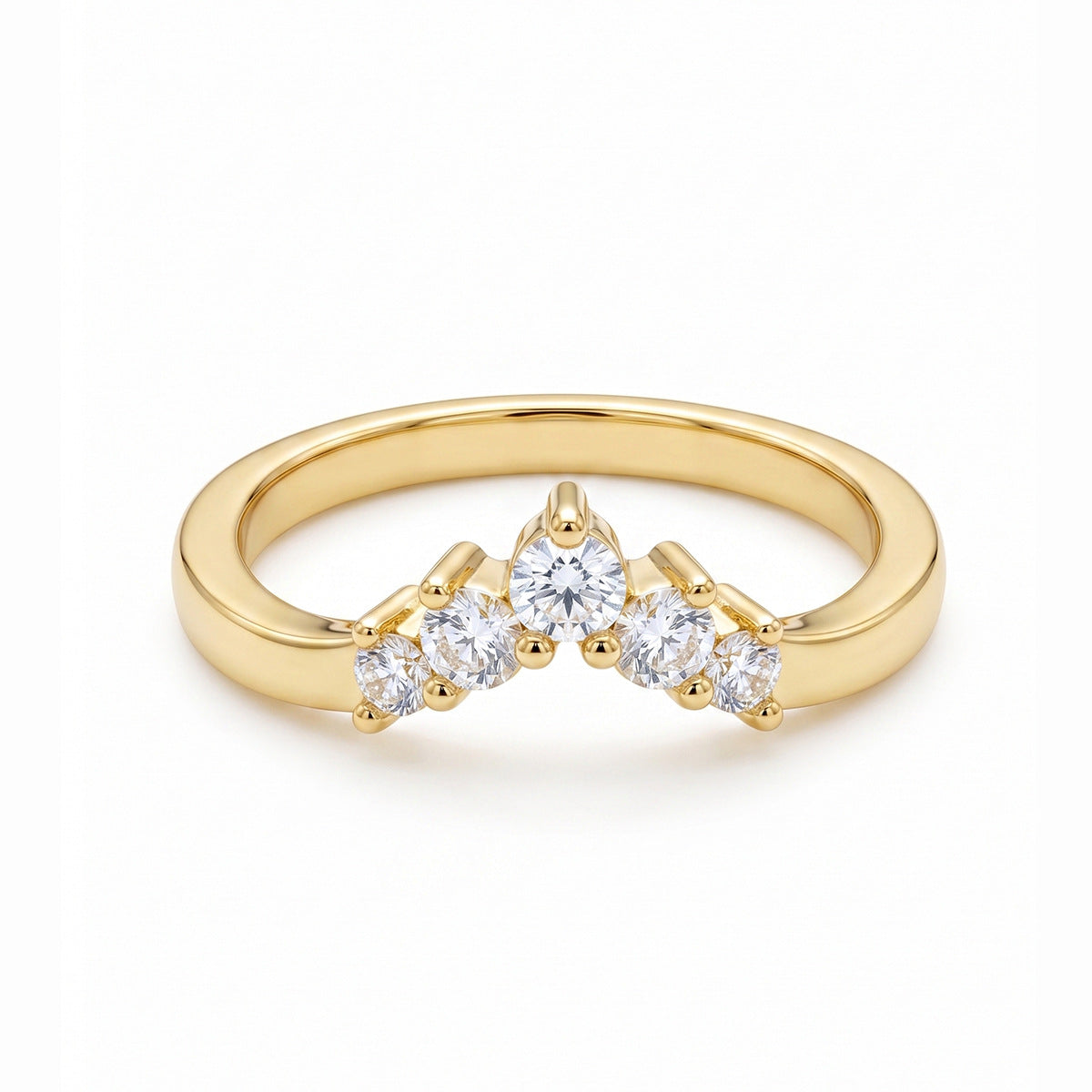 Women's heart-shaped zirconium ring