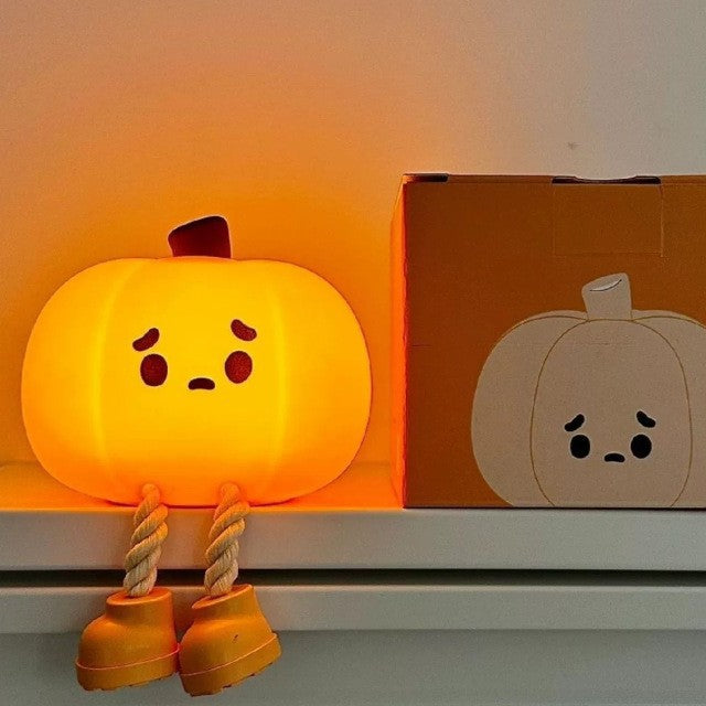 Silicone Pumpkin Night Light with Magnetic Base