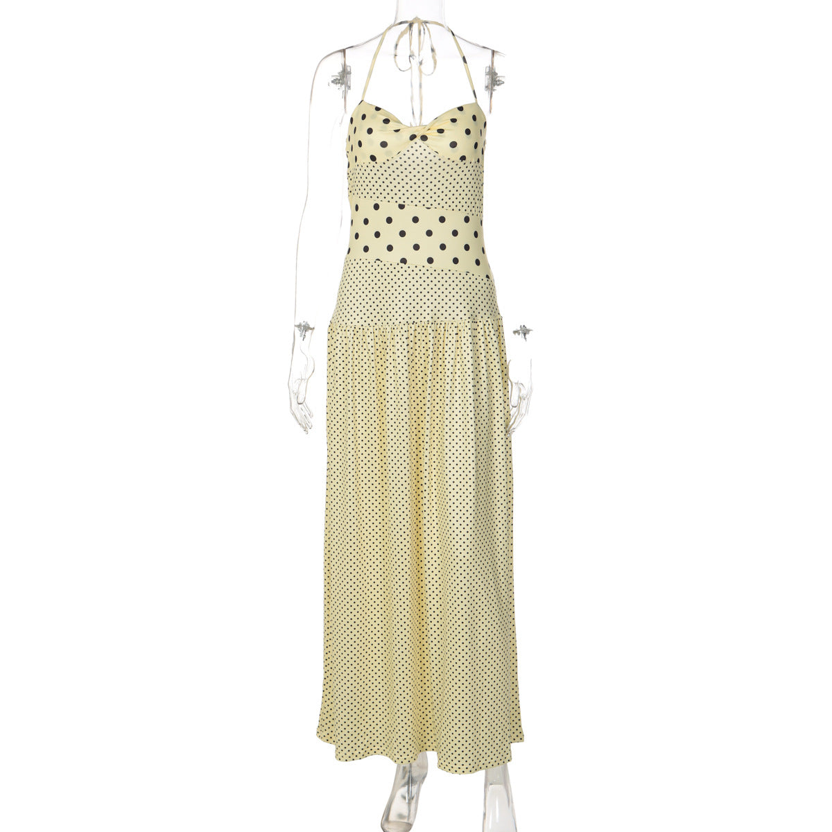 Women's Polka Dot Halter Neck Dress