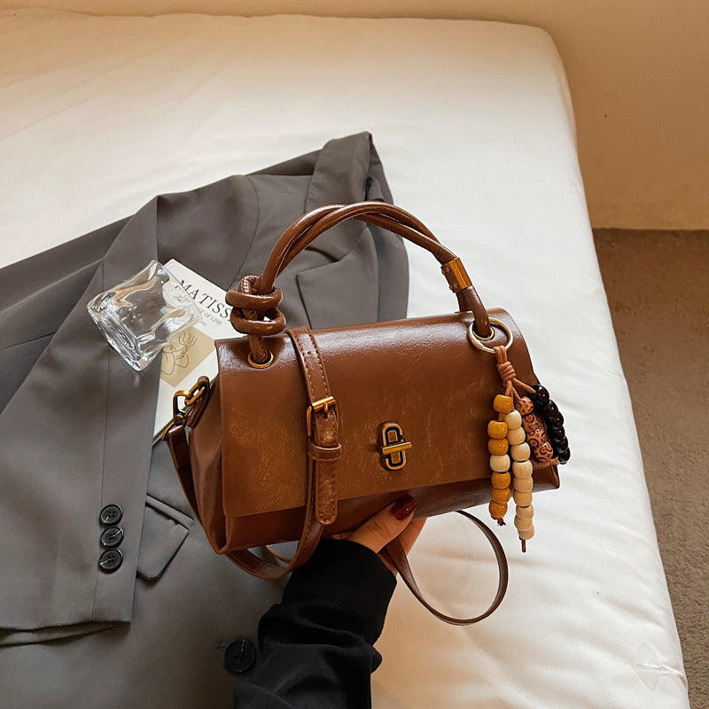 Oil-Waxed Leather Crossbody Shoulder Bag