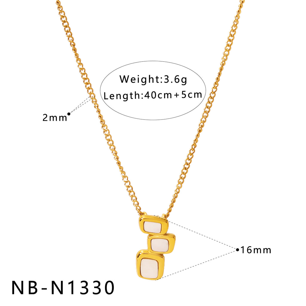 Natural White Mother-Of-Pearl Pendant Necklace