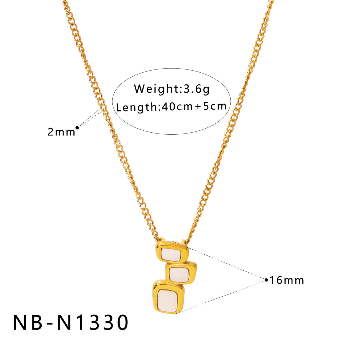 Natural White Mother-Of-Pearl Pendant Necklace