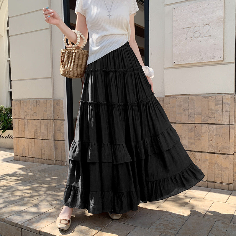 Ruffled wide-leg skirt or half-length dress