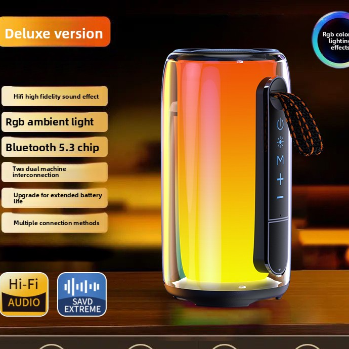Voice of Berlin Bluetooth Speaker, Colorful Wireless Speaker, High Volume Subwoofer, Portable High-Quality Computer Speaker