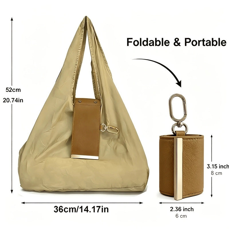 Nylon Tote Bag with Keychain Organizer