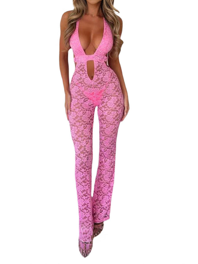 Elegant Lace Hollow-out Jumpsuit
