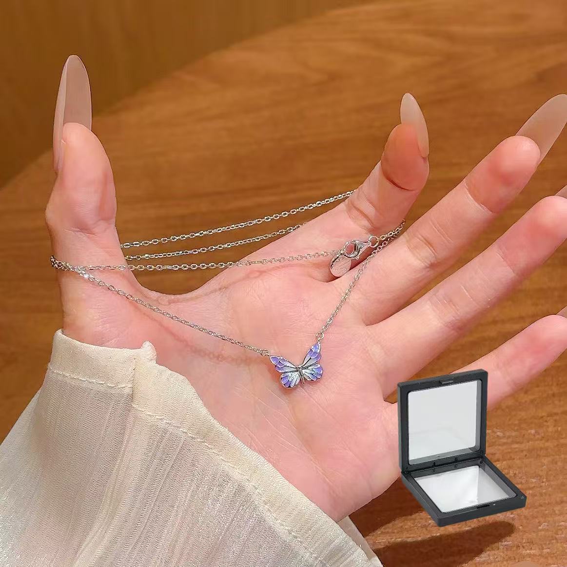 Luminous Butterfly Pendant Necklace