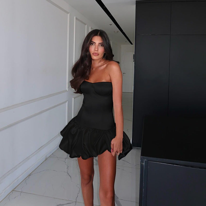 Elegant One-Shoulder Tight Waist Banquet Dress