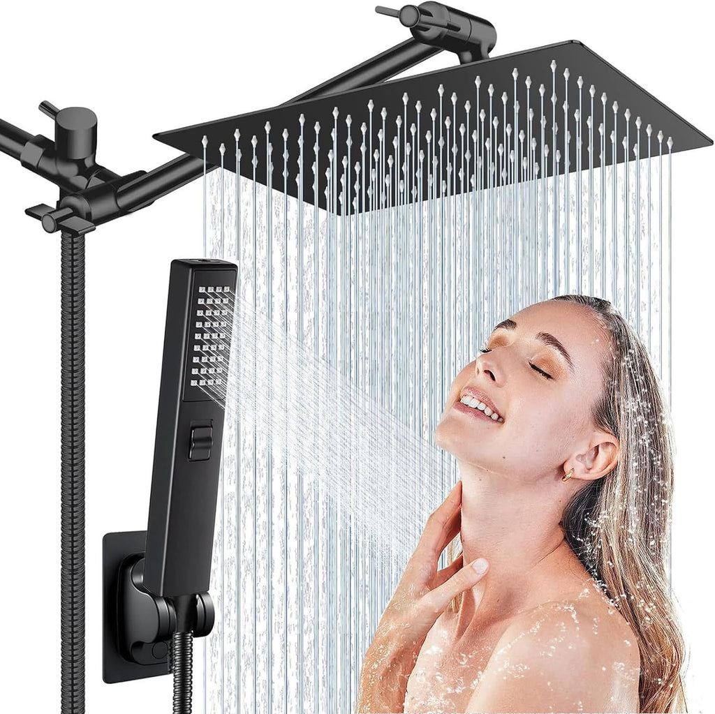 Stainless Steel Shower Set with 8 Functions and Extension Rod