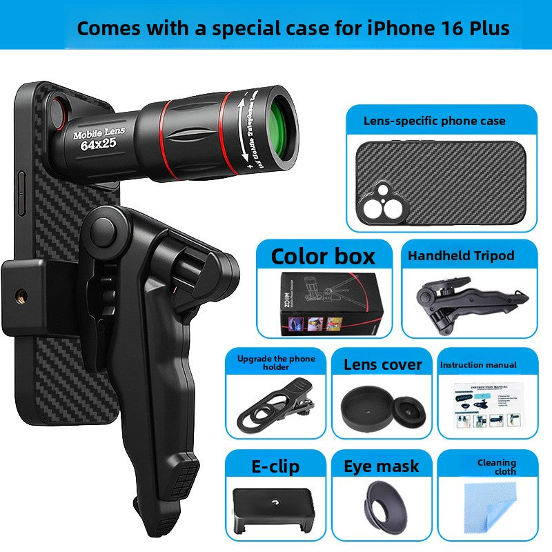 64x Telephoto Lens with Anti-Shake Bracket for Smartphones