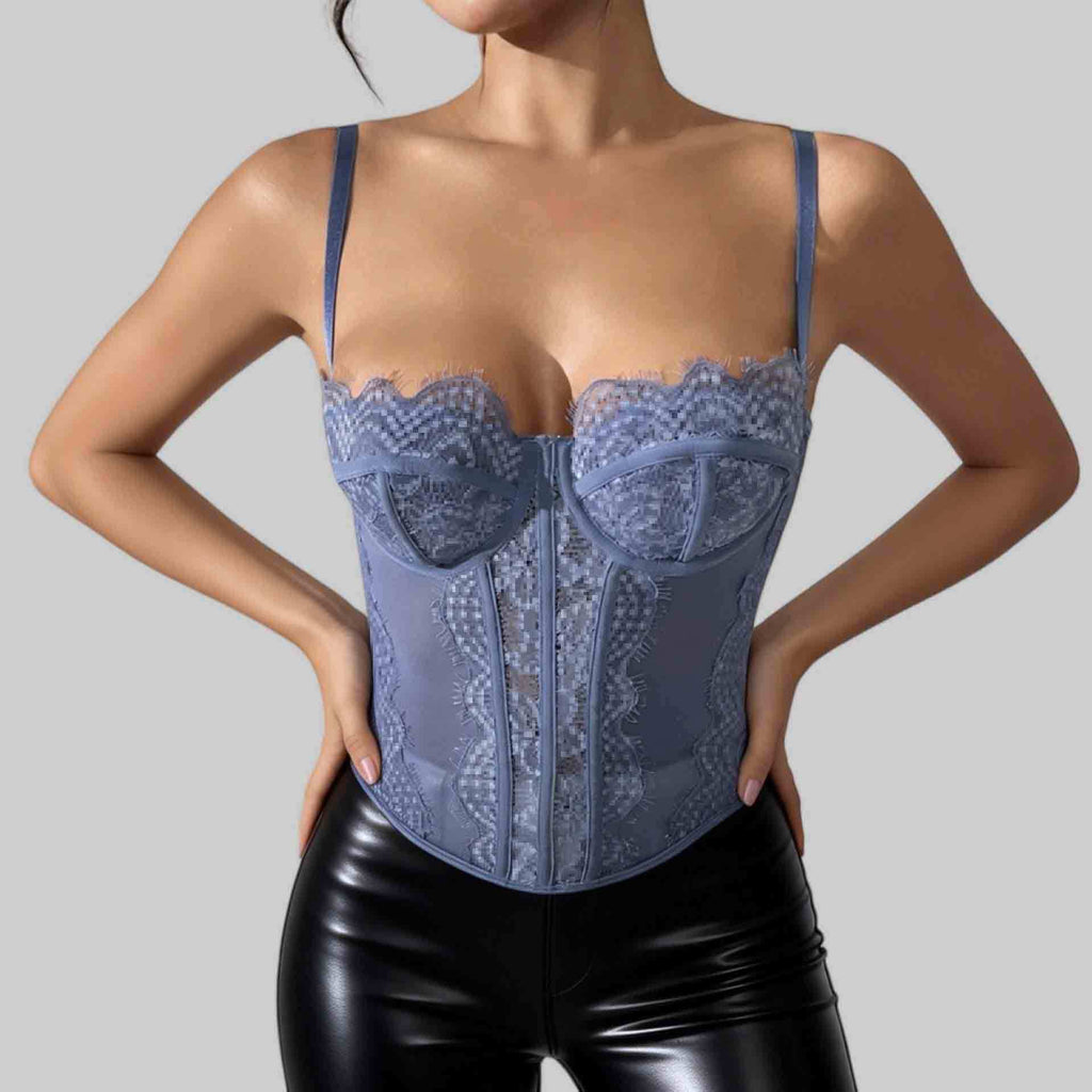 Women's Lace Fishbone Camisole Push-Up Slim Fit Top