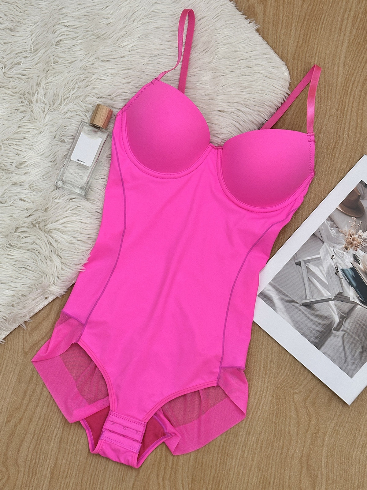 Thong-style one-piece shaping garment