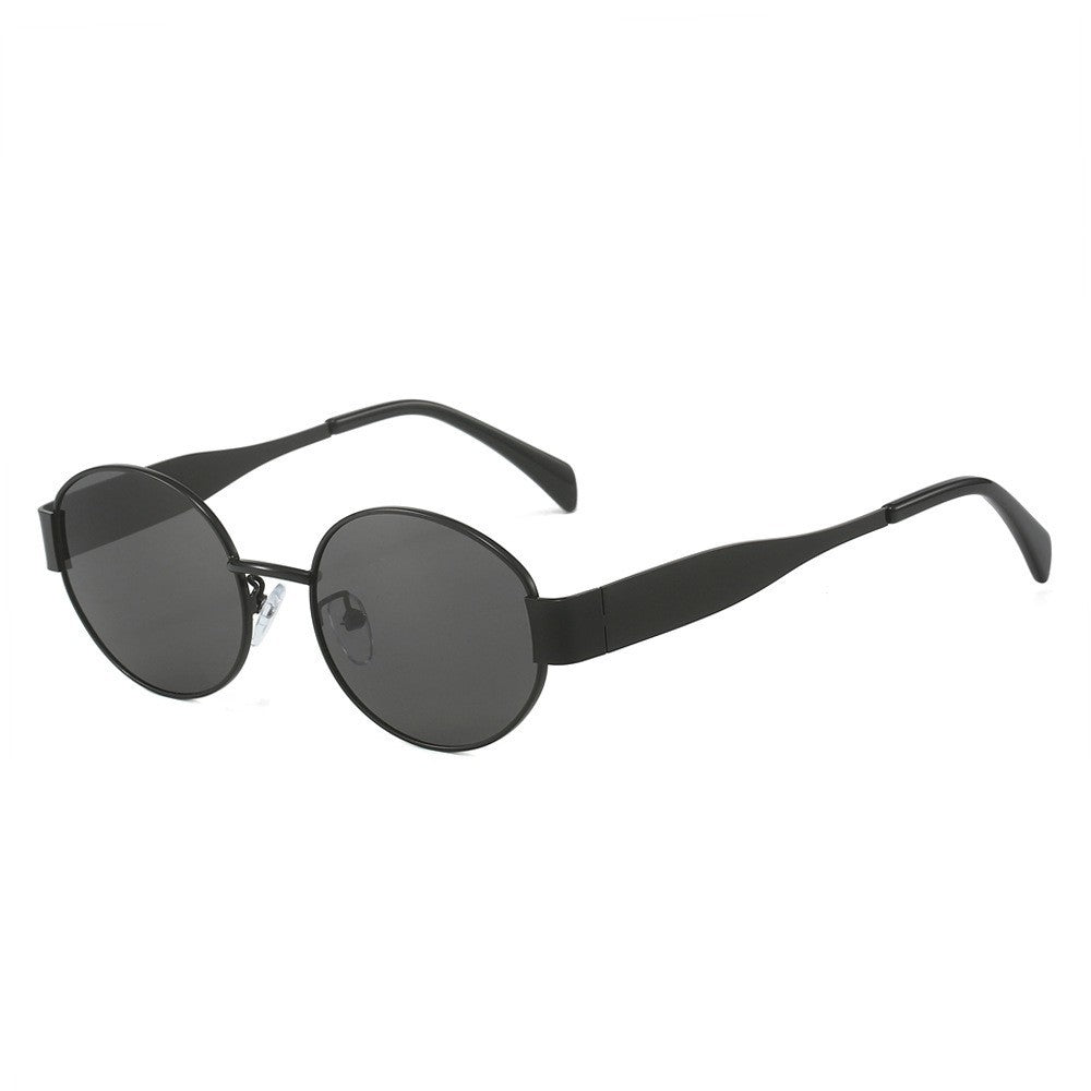 Retro Metal Polarized Sunglasses Oval Frame