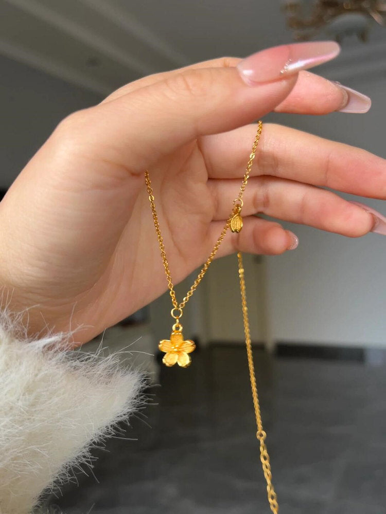 Cherry Blossom Gold Plated Necklace