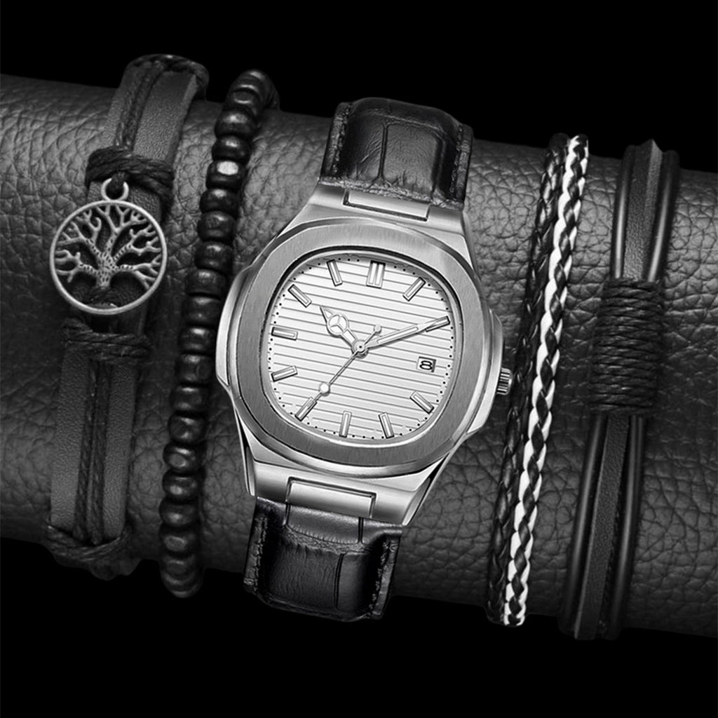 Classic Square Digital Watch with Steel Band
