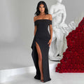 Sexy off-shoulder elegant party dress split dress