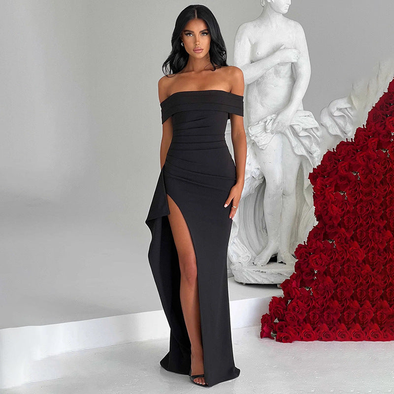 Sexy off-shoulder elegant party dress split dress