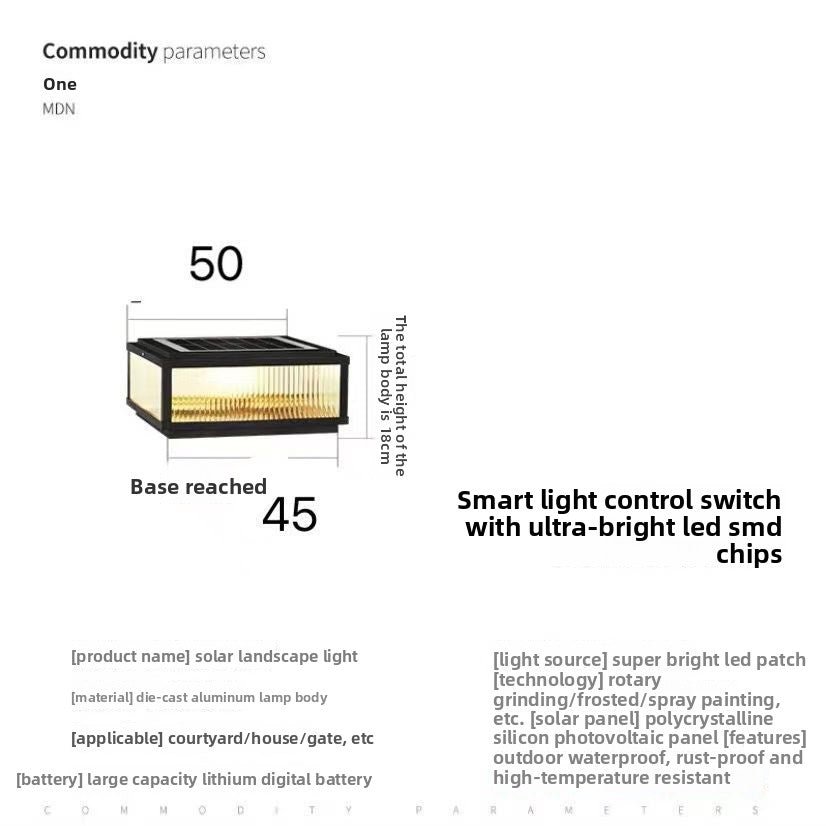 Solar-powered outdoor waterproof post light