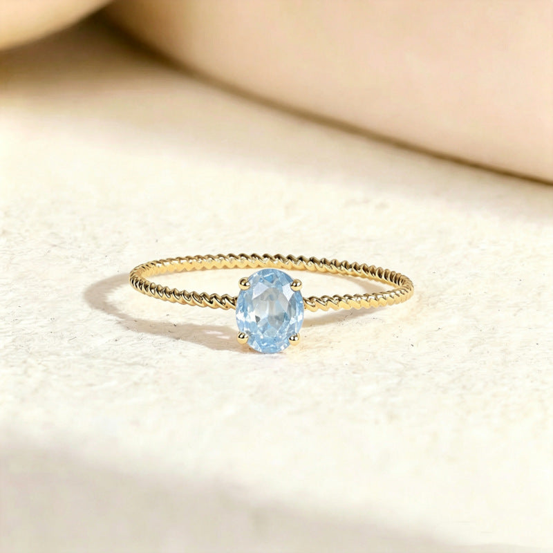 Natural Birthstone Gemsterling Silver Ring
