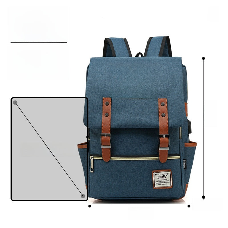 Custom Vintage Nylon Backpack with Laptop Compartment
