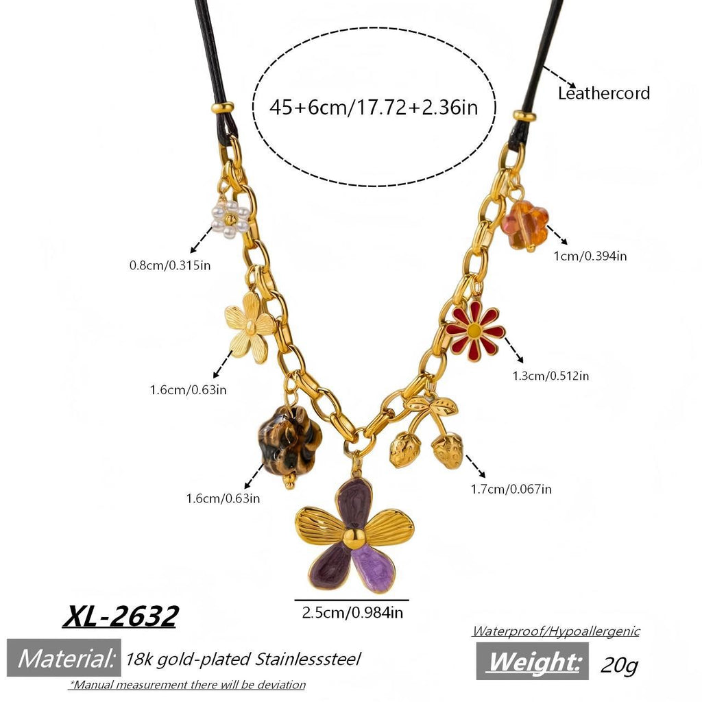 Flower butterfly necklace collar chain