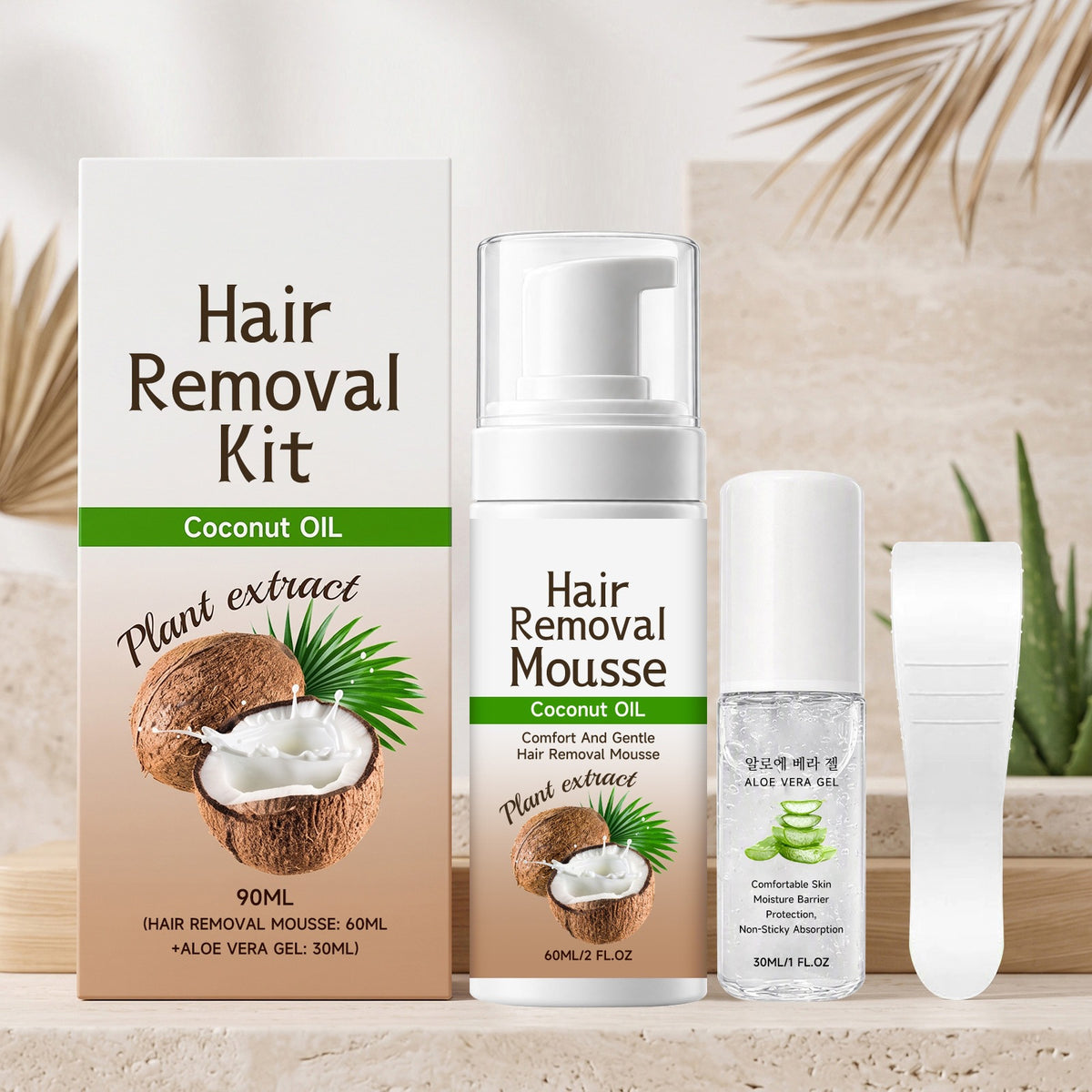 Gentle hair removal mousse