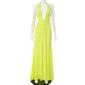 Elegant Halter Neck Pleated Dress